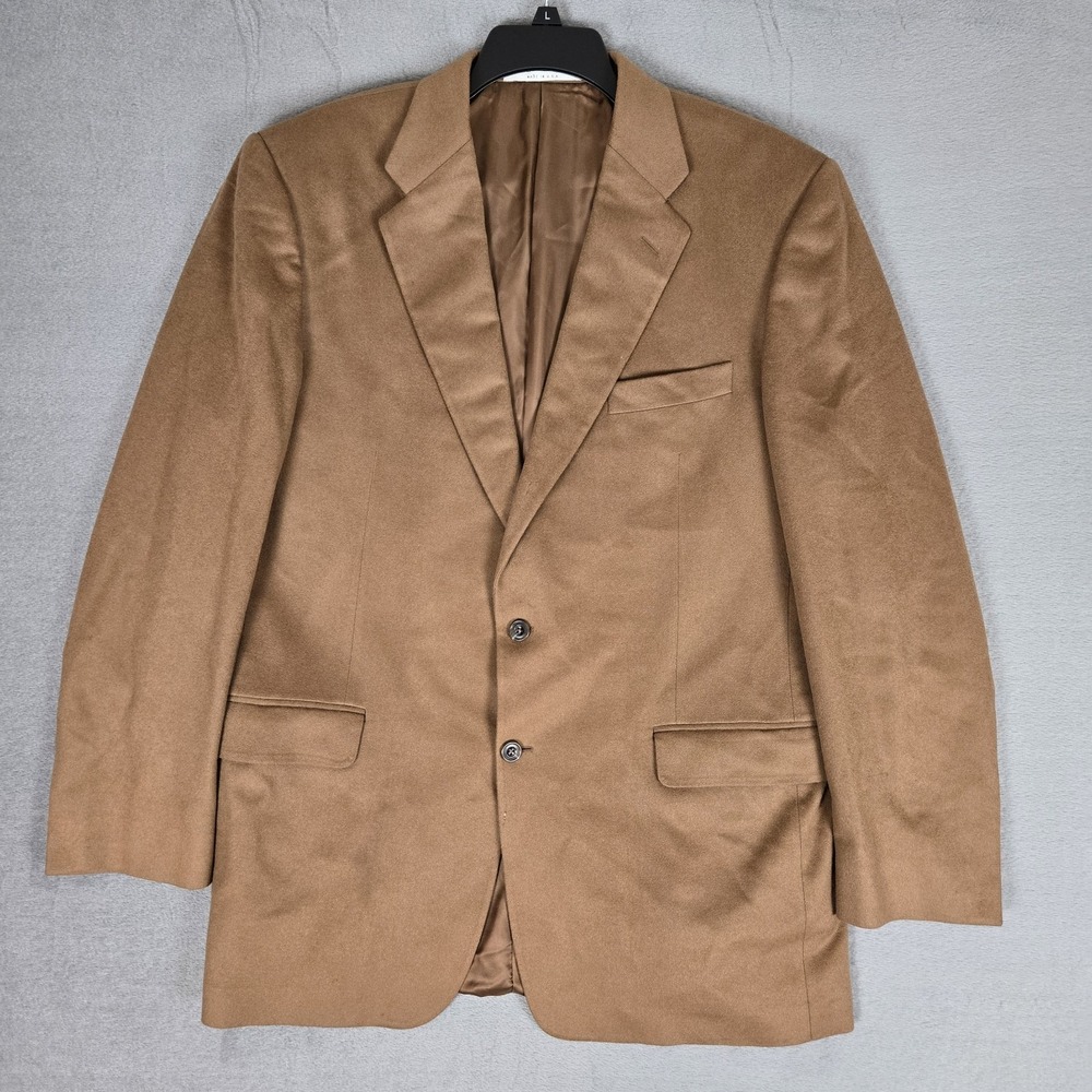Hickey Freeman 100% Cashmere Blazer 44L Loro Piana Camel Brown Sport Coat Jacket